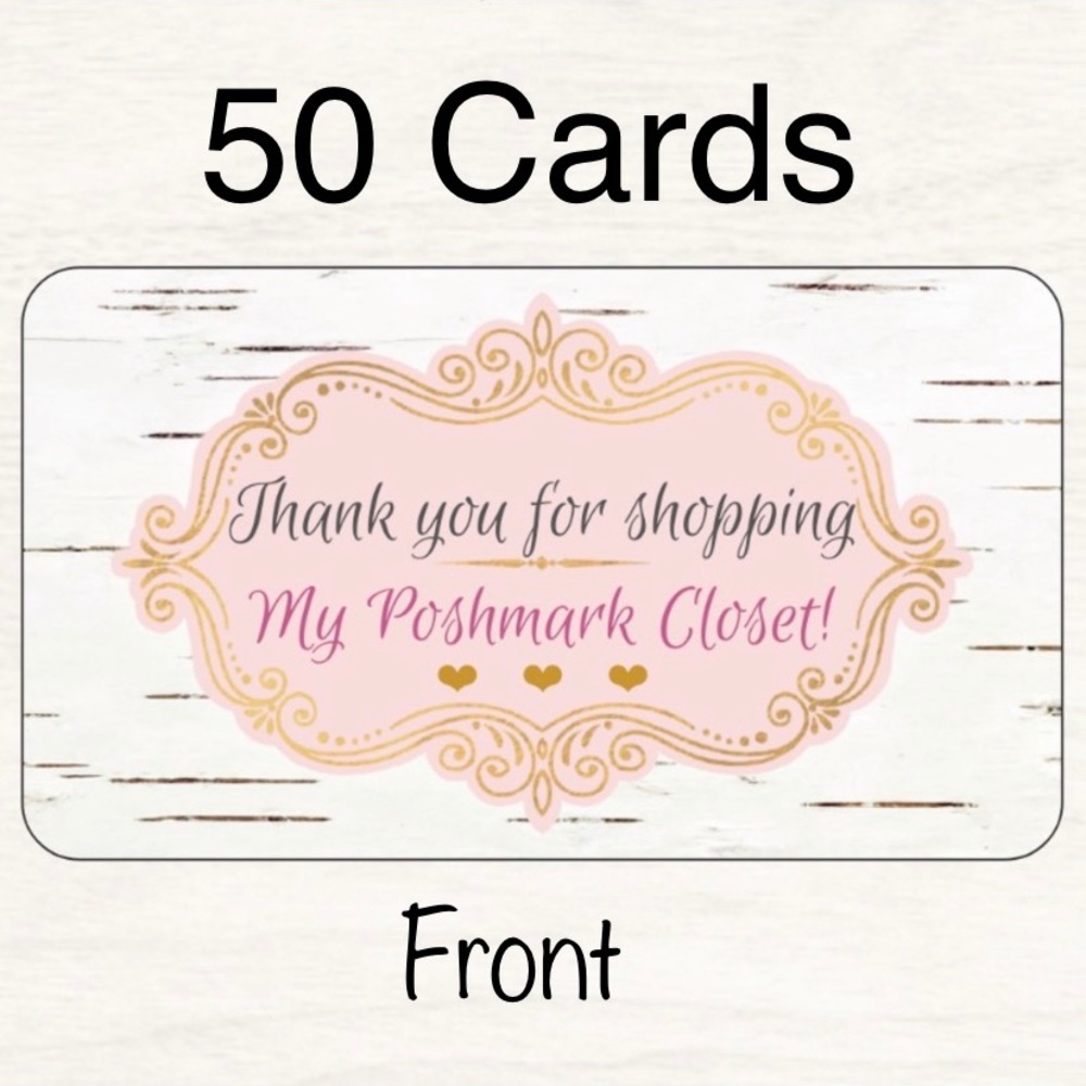 POSHER FAVORITE 😊50 Poshmark Closet Thank you cards- professional glossy finish